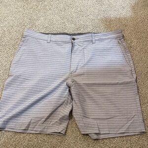 Hogan Men's Gray Striped Flat Front Shorts